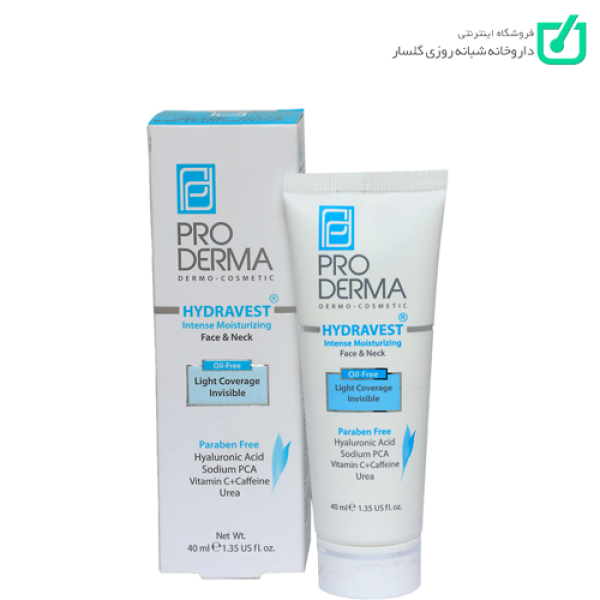 کرم مرطوب کننده قوی صورت و گردن فاقد چربی Hydravest پرودرما