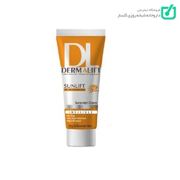 کرم ضد آفتاب درمالیفت بی رنگ مناسب پوست خشک SPF50