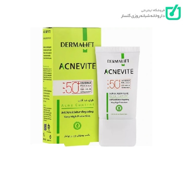 فلوئید ضد آفتاب آکنویت SPF50 درمالیفت مناسب پوست های چرب و جوشدار 40 میلی لیتر رنگ روشن