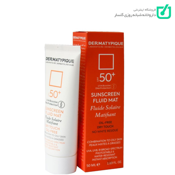 ضد آفتاب +SPF50 پوست چرب بی رنگ درماتیپیک