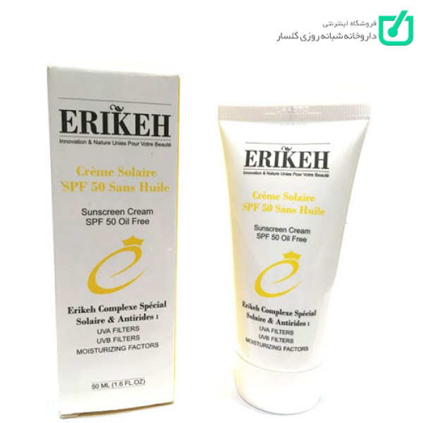 کرم ضدآفتاب فاقد چربی بی رنگ SPF50 اریکه